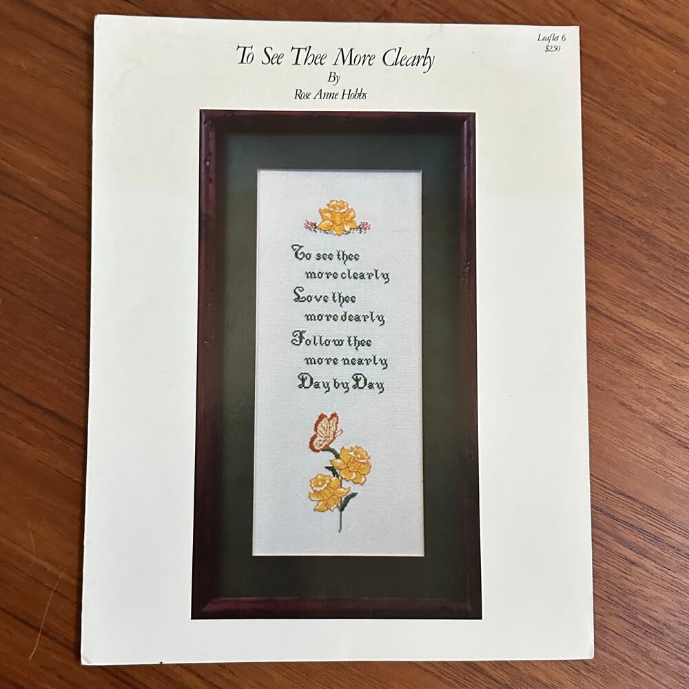 To See Thee More Clearly Cross Stitch Pattern 1977